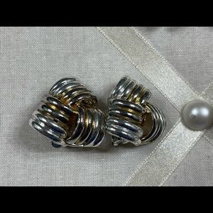 Vintage Dual Toned Knot Earrings (clip)